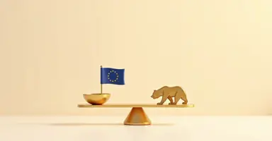 Abstract illustration comparing GDPR and CCPA privacy frameworks